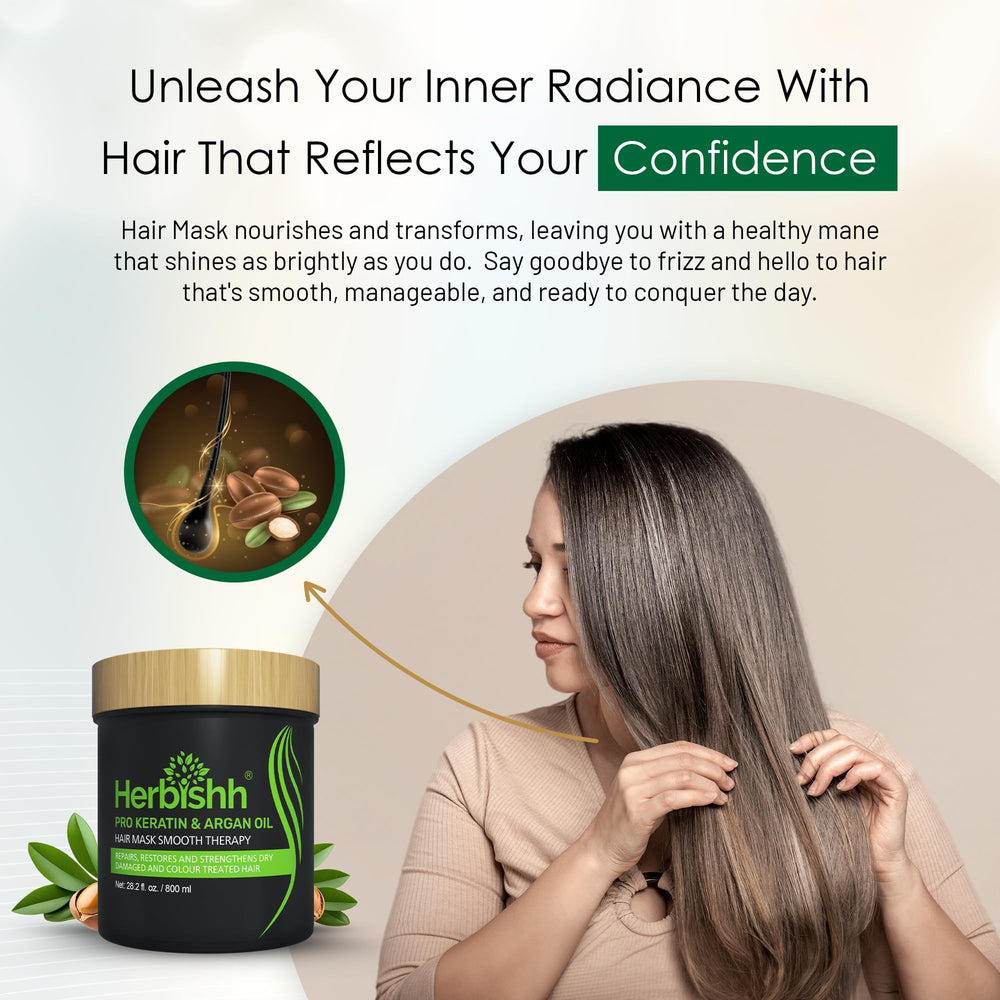 Herbishh Argan Hair Mask 800ml wooden-lid-packaging emphasizes eco-friendly design.