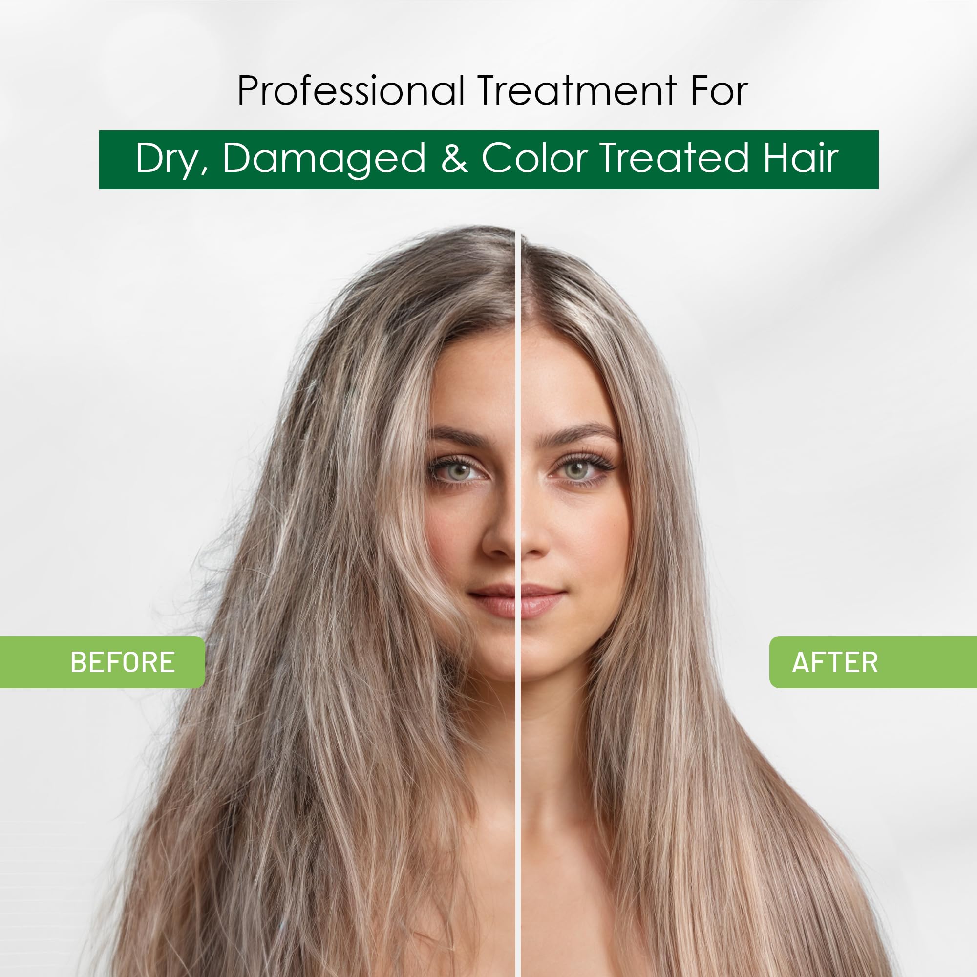 Herbishh Argan Hair Mask after-use shine and softness visual.