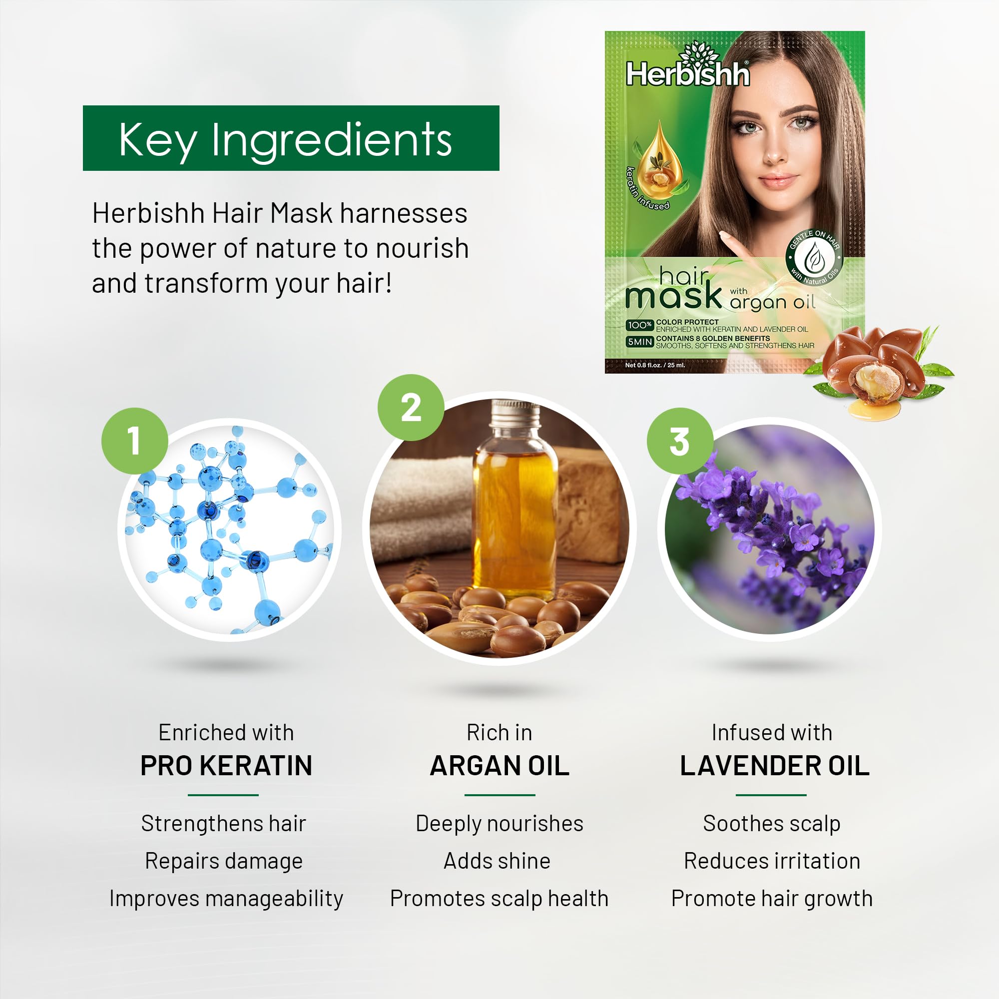 Herbishh Argan Hair Mask application on wet hair for quick, even distribution.
