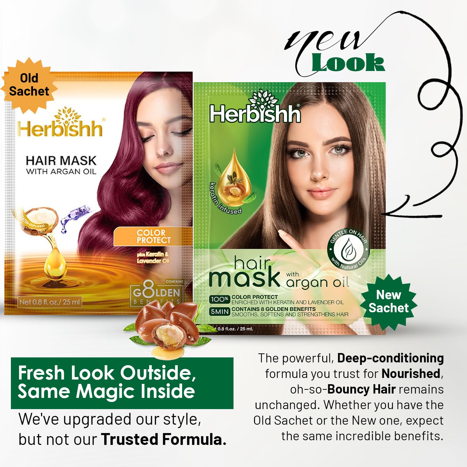 Herbishh Argan Hair Mask jar close-up highlighting premium keratin-argan formula.