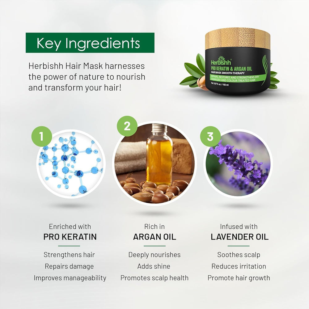Lavender fragrance from Herbishh Argan Hair Mask offers a calming spa-like ritual