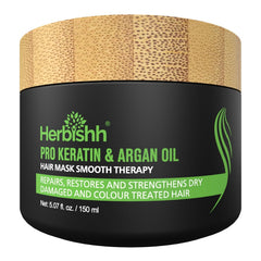 Herbishh Argan Hair Mask packaging showing premium design for on-the-go hydration