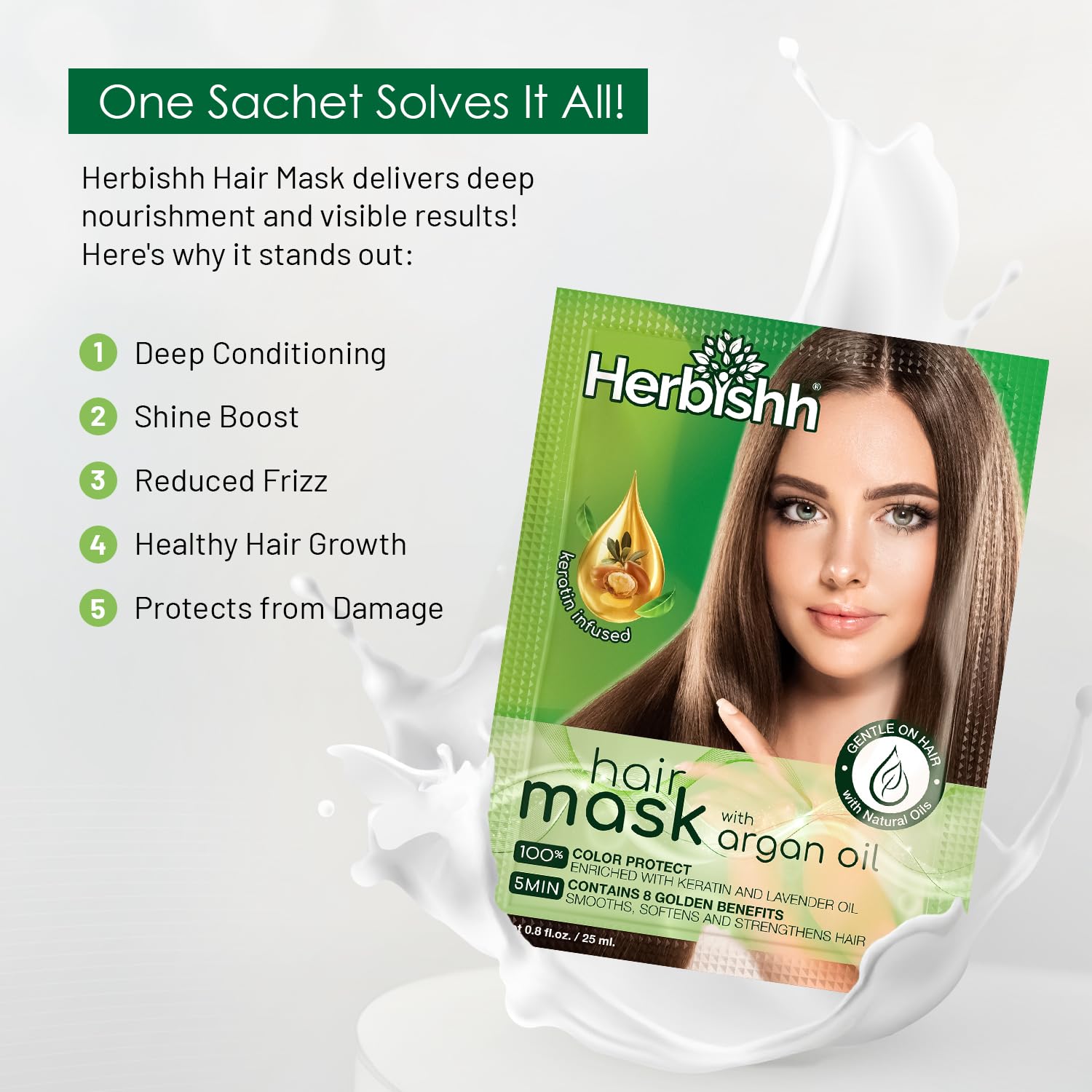 Herbishh Argan Hair Mask wooden lid design emphasizes sustainable packaging.
