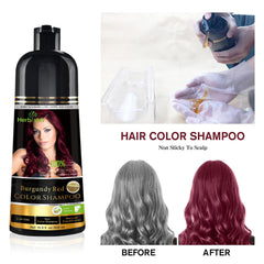 Herbishh Burgundy quick-application demonstrates 5–10 minute color for gray roots