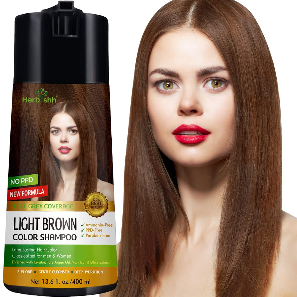 Herbishh Hair Color Shampoo bottle front for at-home color convenience.