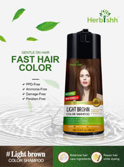 Herbishh bottle with pump enables easy dye application.
