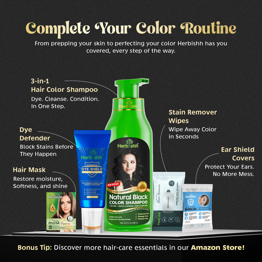 Herbishh Hair Color Shampoo mushroom extract color restoration and scalp comfort.