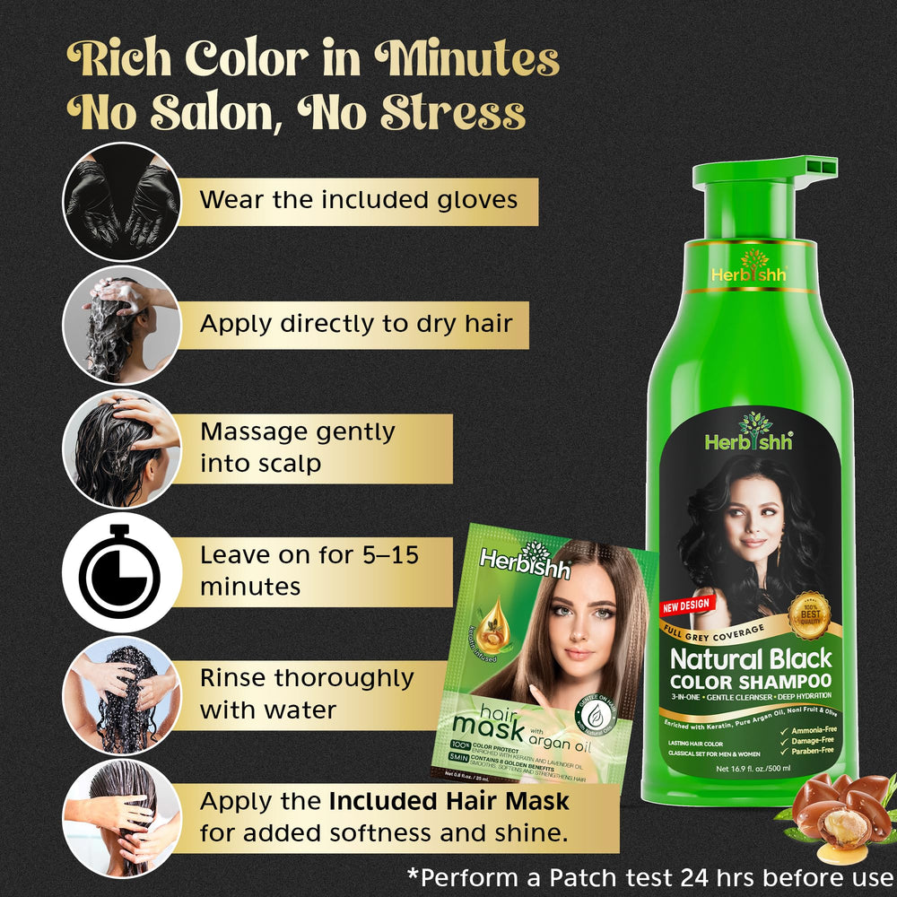 Herbishh Hair Color Shampoo noni fruit tone enhancement for even color.