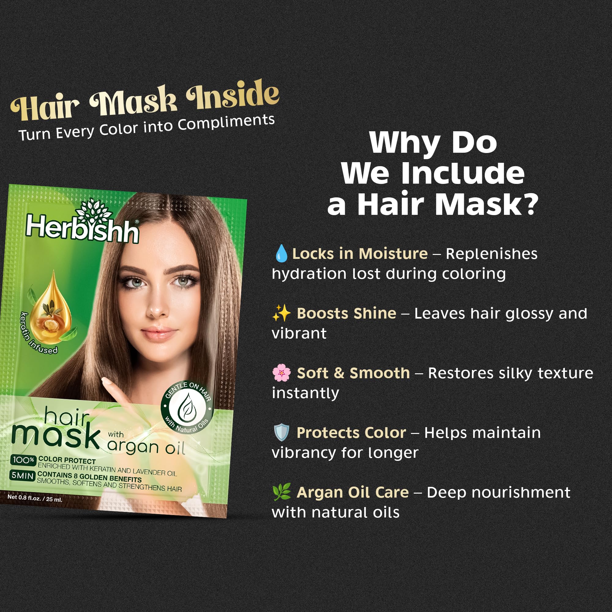 Herbishh Hair Color Shampoo 5-10 minute application for gray coverage.