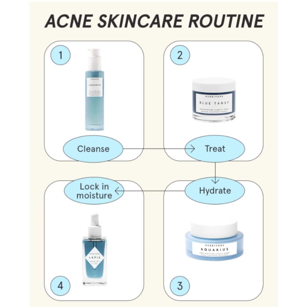 HERBIVORE Aquarius clarity cream daily routine shot hints at matte skin possibilities.