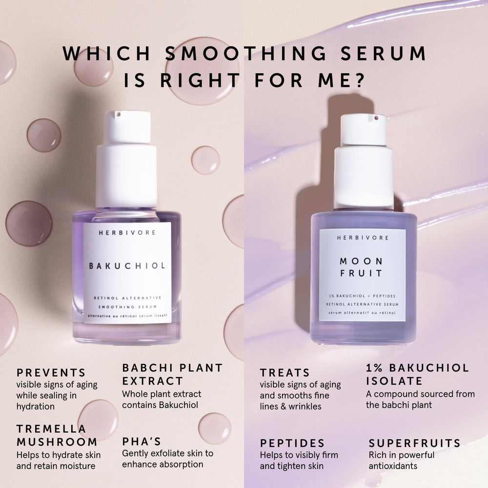 Close-up of jelly-textured serum drop from HERBIVORE for gentle hydration.