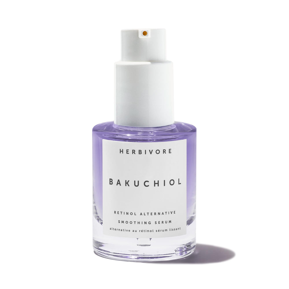 Vegan, cruelty-free badge shown with HERBIVORE Bakuchiol Serum.