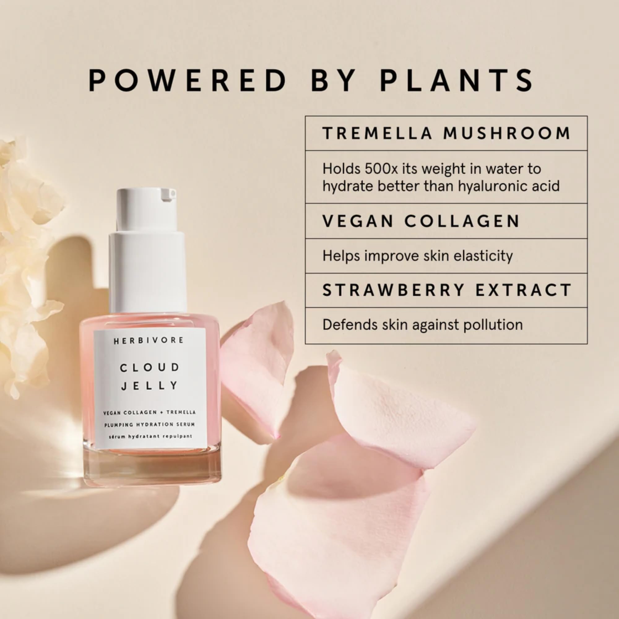 HERBIVORE Cloud Jelly glow after application indicates plump, dewy skin.