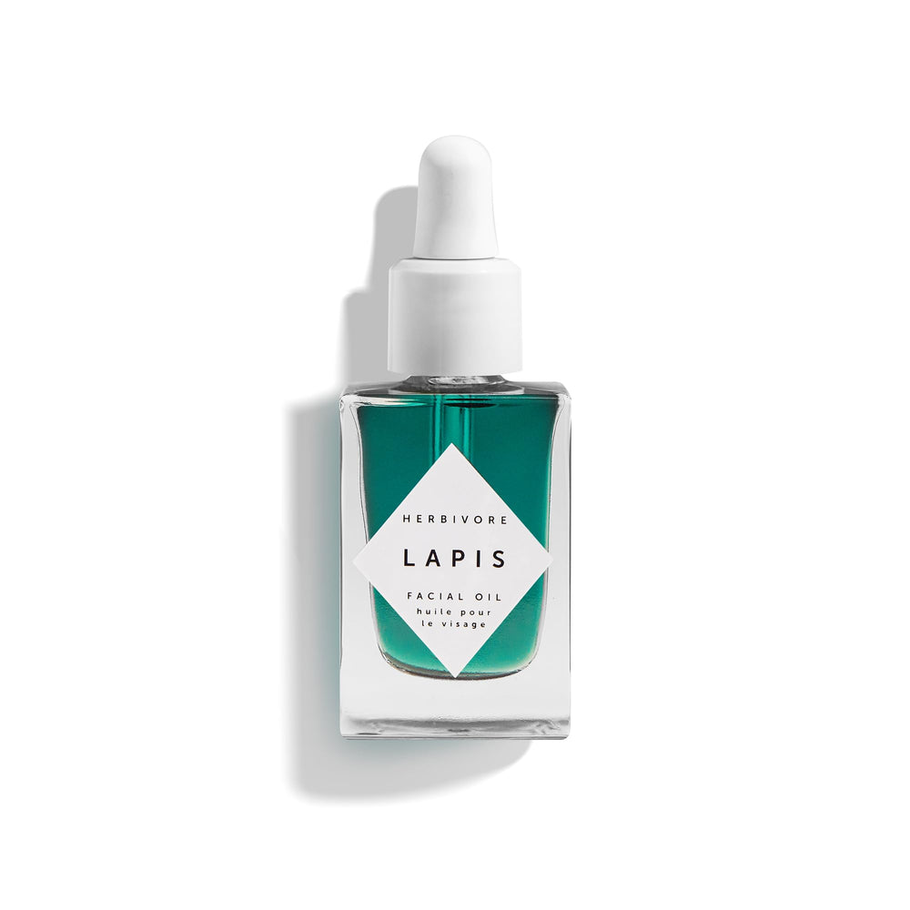 HERBIVORE Lapis Facial Oil bottle signals balanced skin and premium packaging