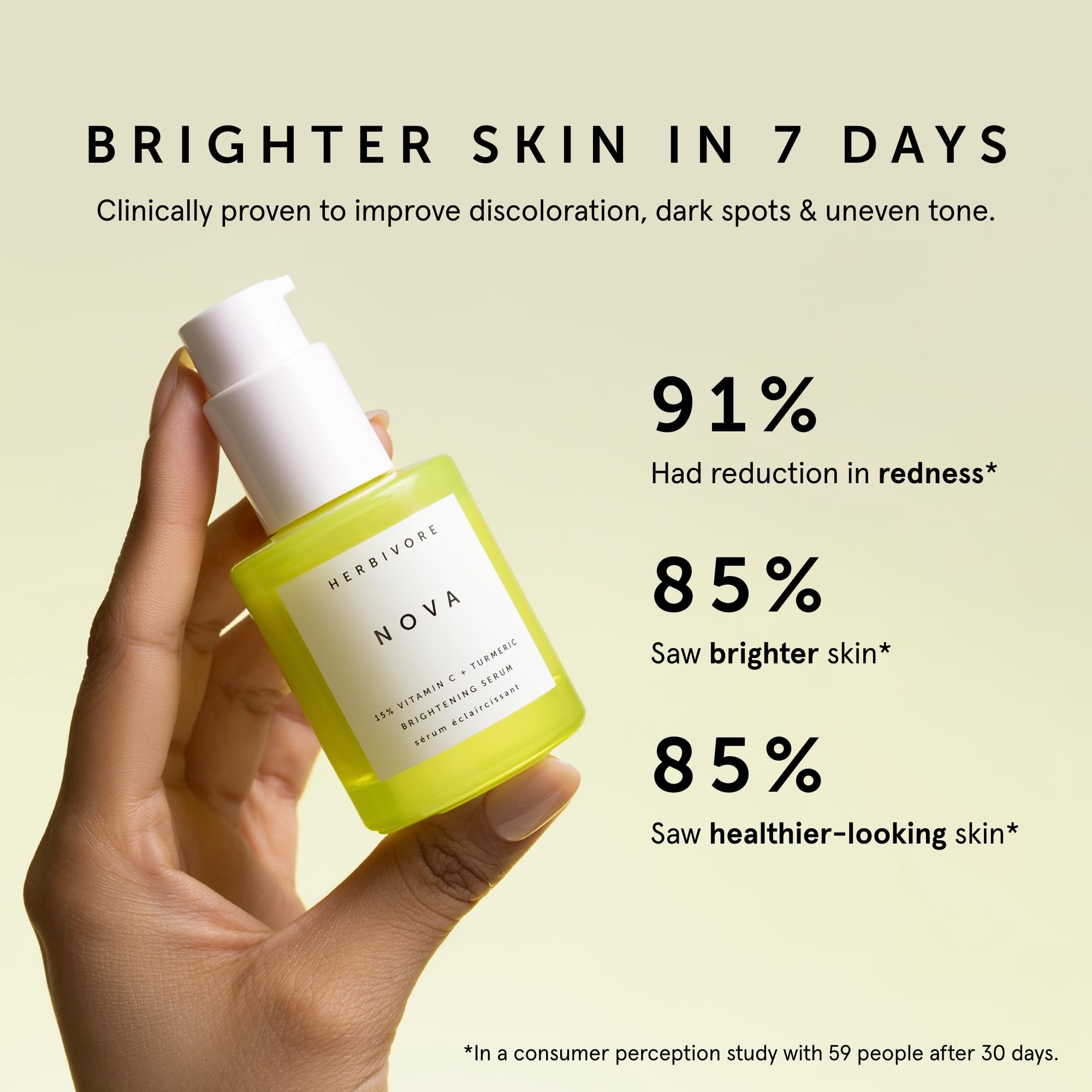 HERBIVORE Nova serum applying to target dark spots for clearer-looking skin
