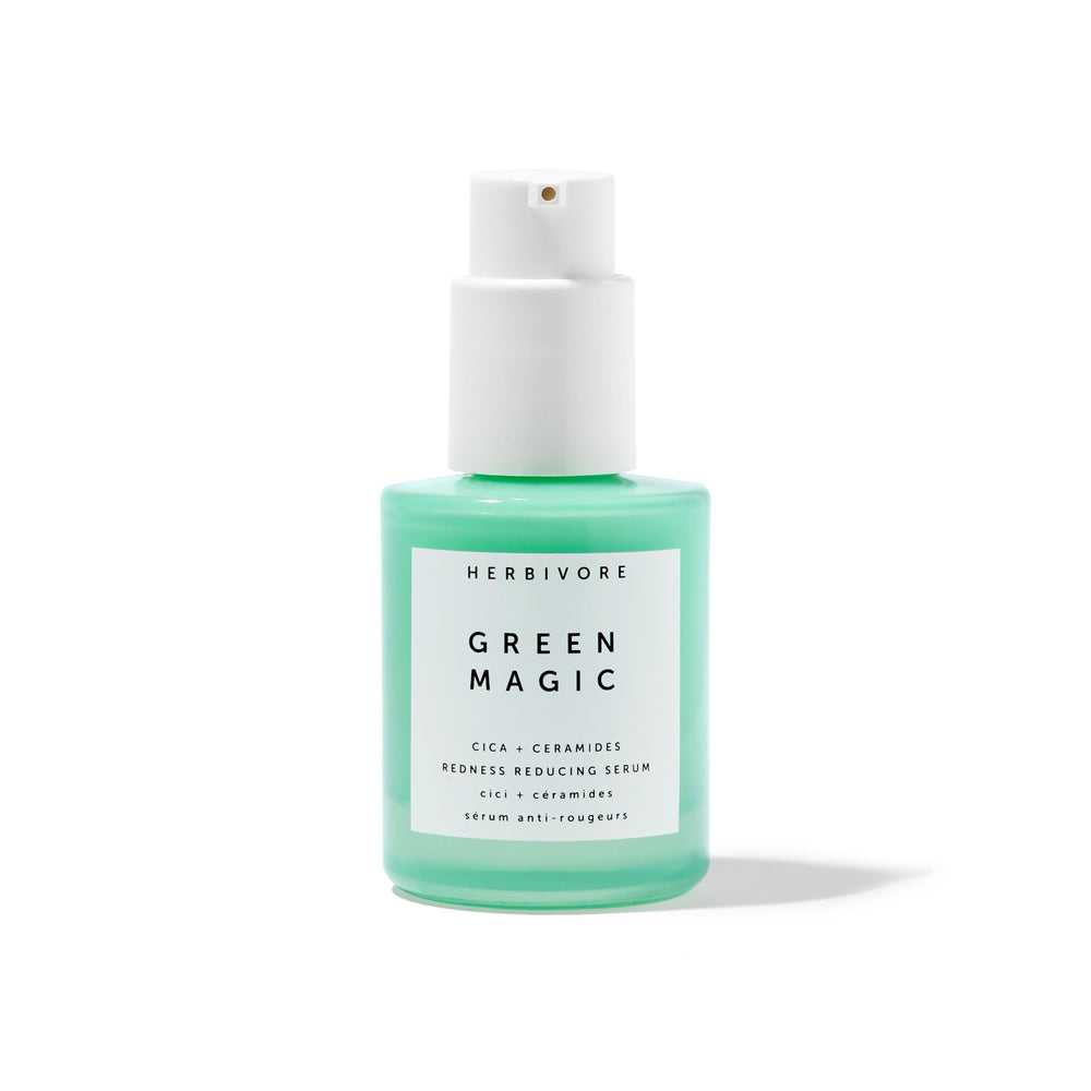 Eco-friendly packaging of HERBIVORE Green Magic Serum appeals to conscious shoppers.