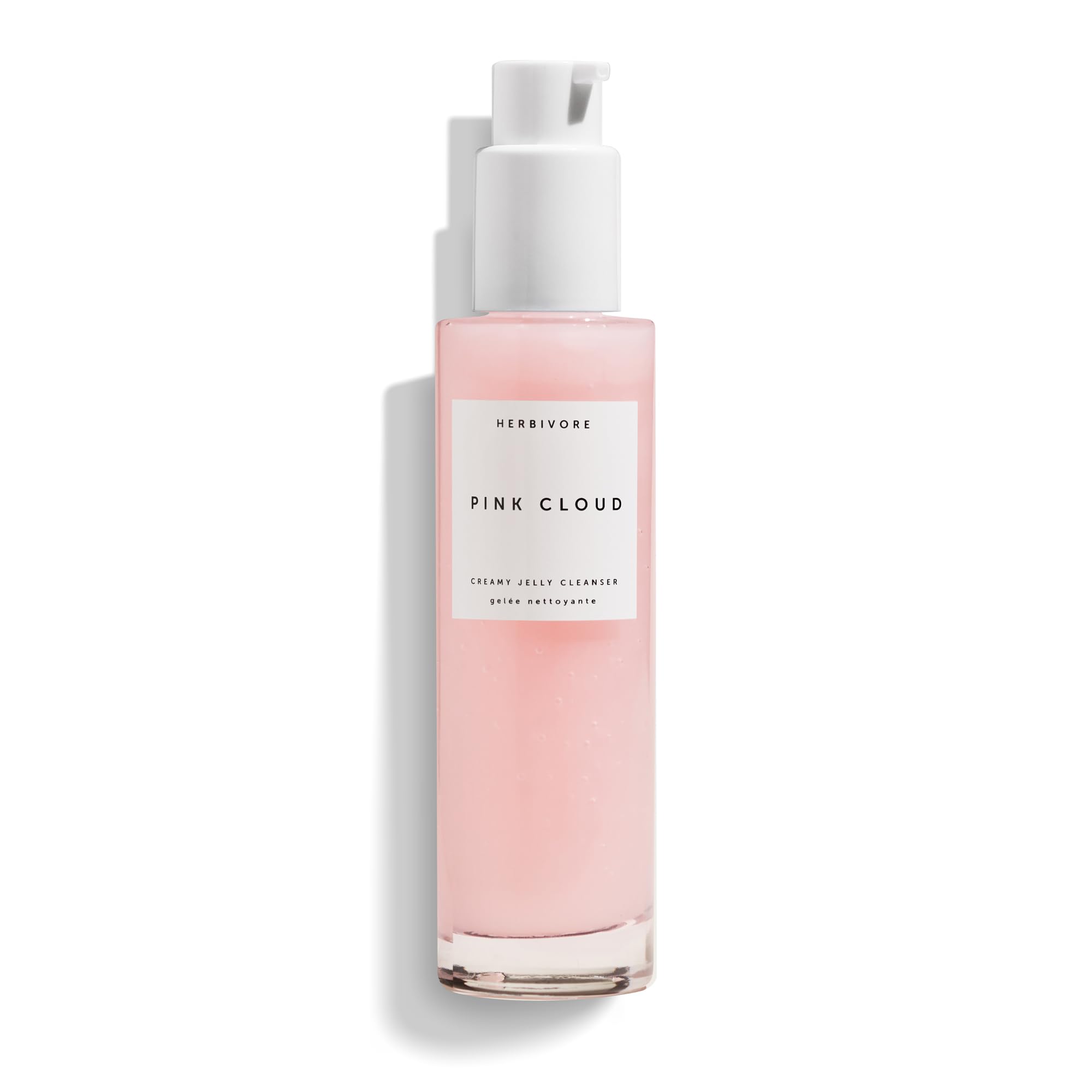 HERBIVORE Pink Cloud cleanser bottle for makeup removal and hydration