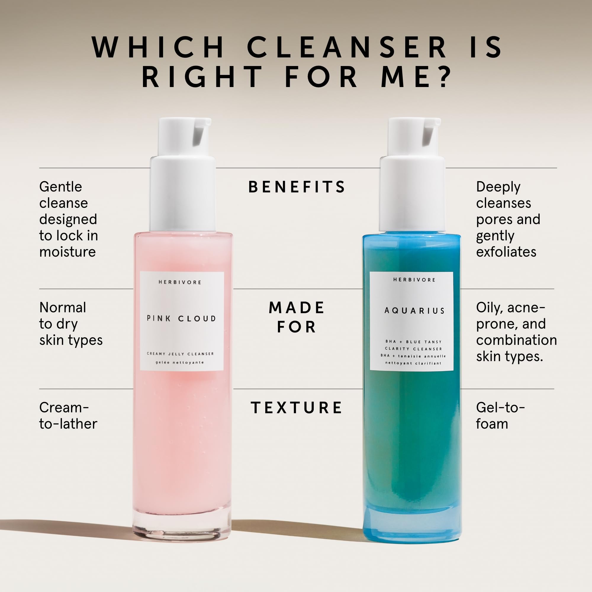 HERBIVORE Pink Cloud creamy texture ready to cleanse without stripping
