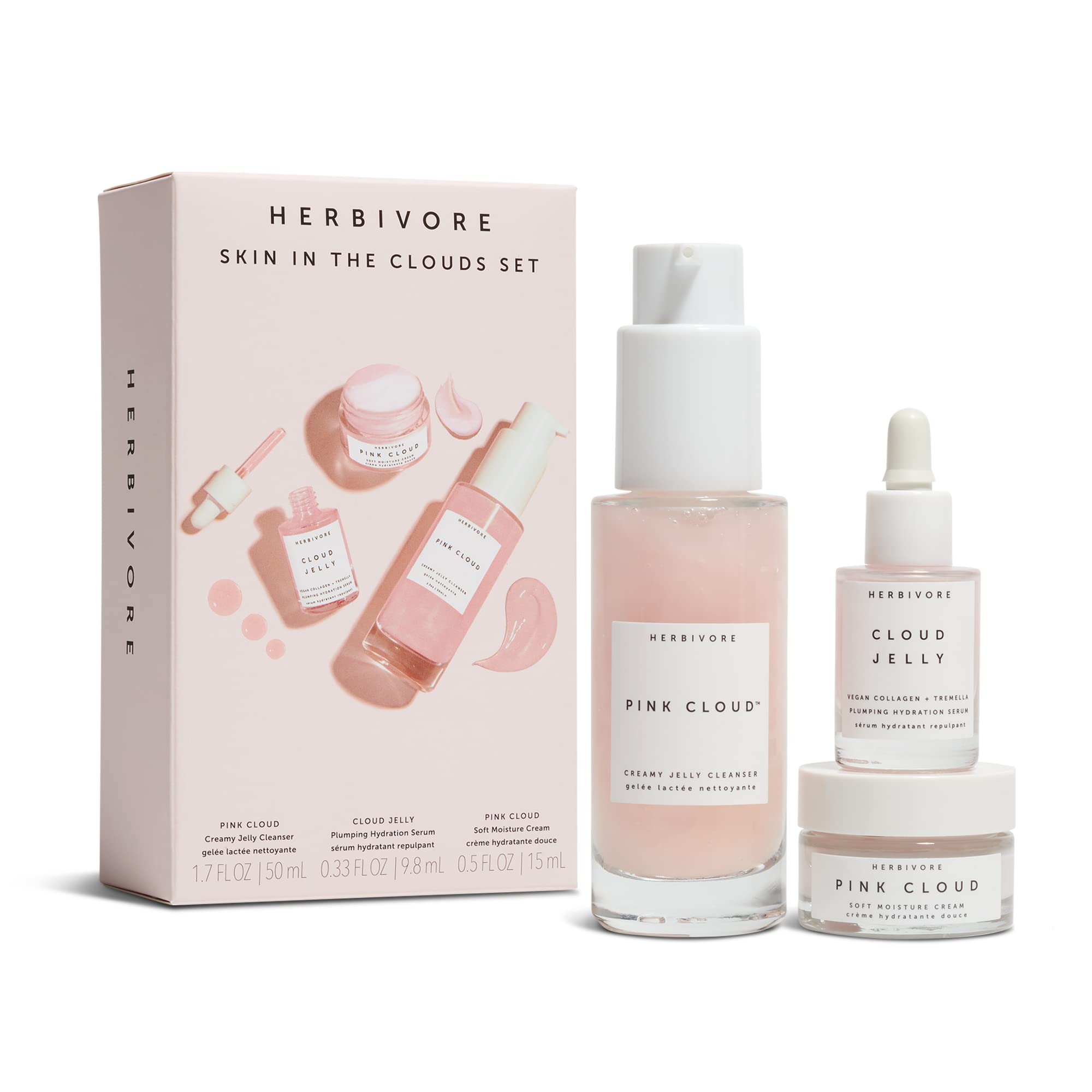 HERBIVORE Skin In The Clouds cleanser bottle for refreshing hydration and gentle cleansing.