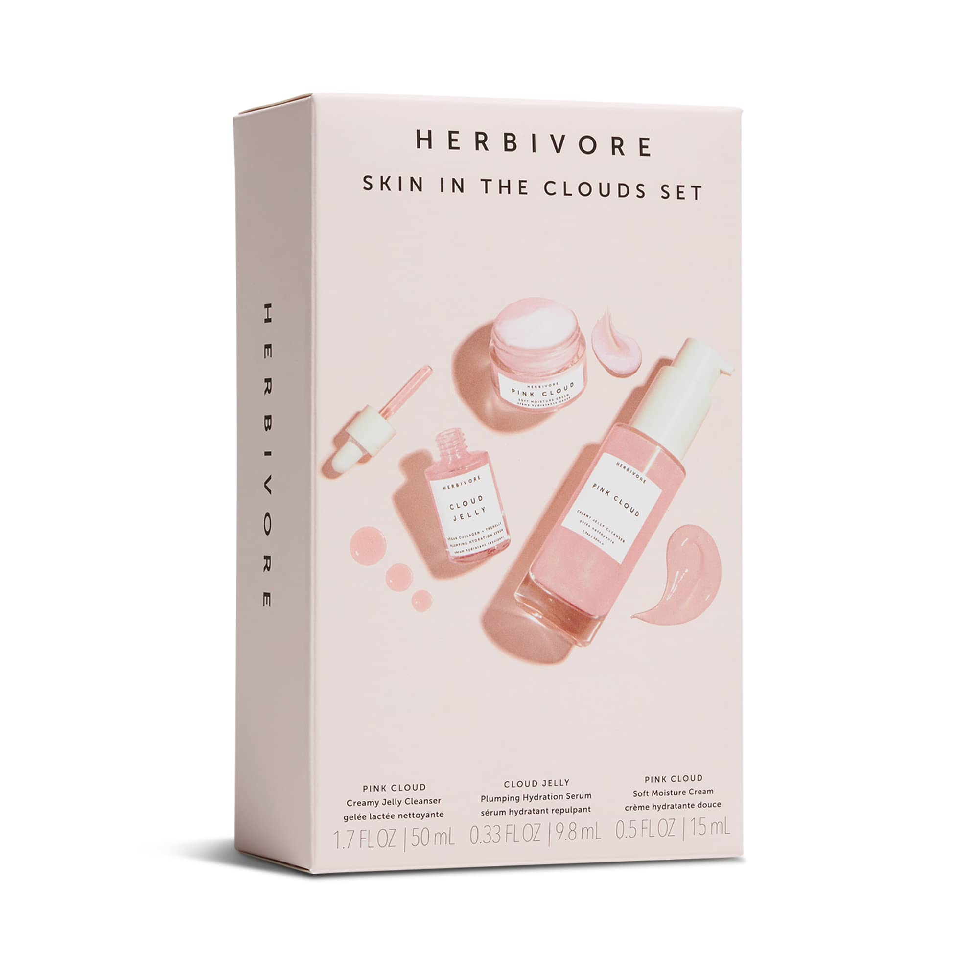 HERBIVORE Skin In The Clouds cream jar showcasing rich texture for everyday moisturization.