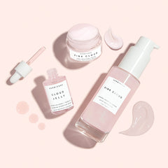 HERBIVORE Skin In The Clouds gift set flatlay for practical, gift-ready skincare routine.