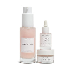 HERBIVORE Skin In The Clouds serum bottle highlighting fast-absorbing hydration and glow.