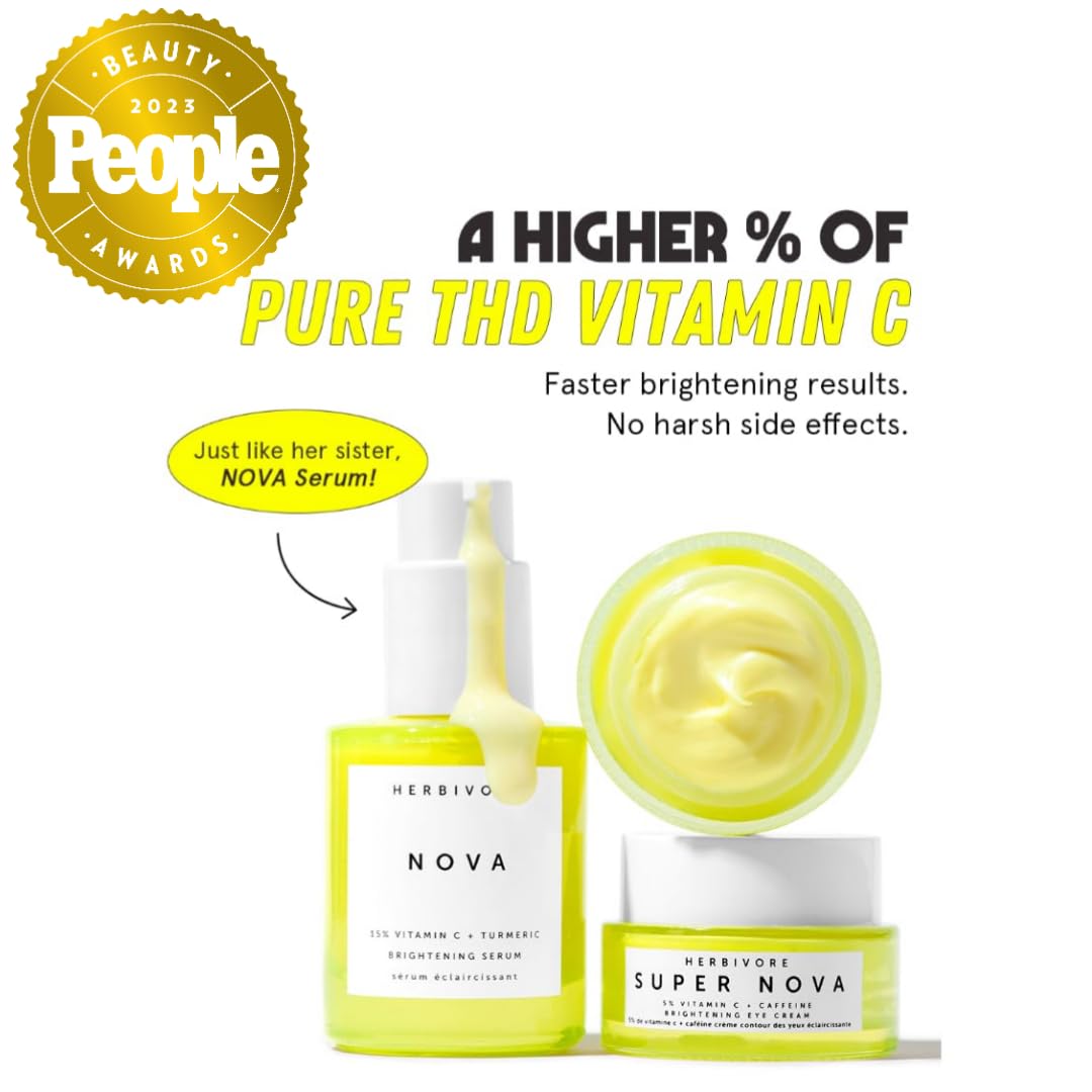 HERBIVORE Super Nova eye cream daily-use image hints at potential brightening over time