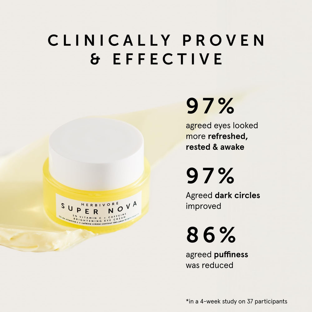 HERBIVORE Super Nova eye cream used in makeup prep for a smooth concealer base