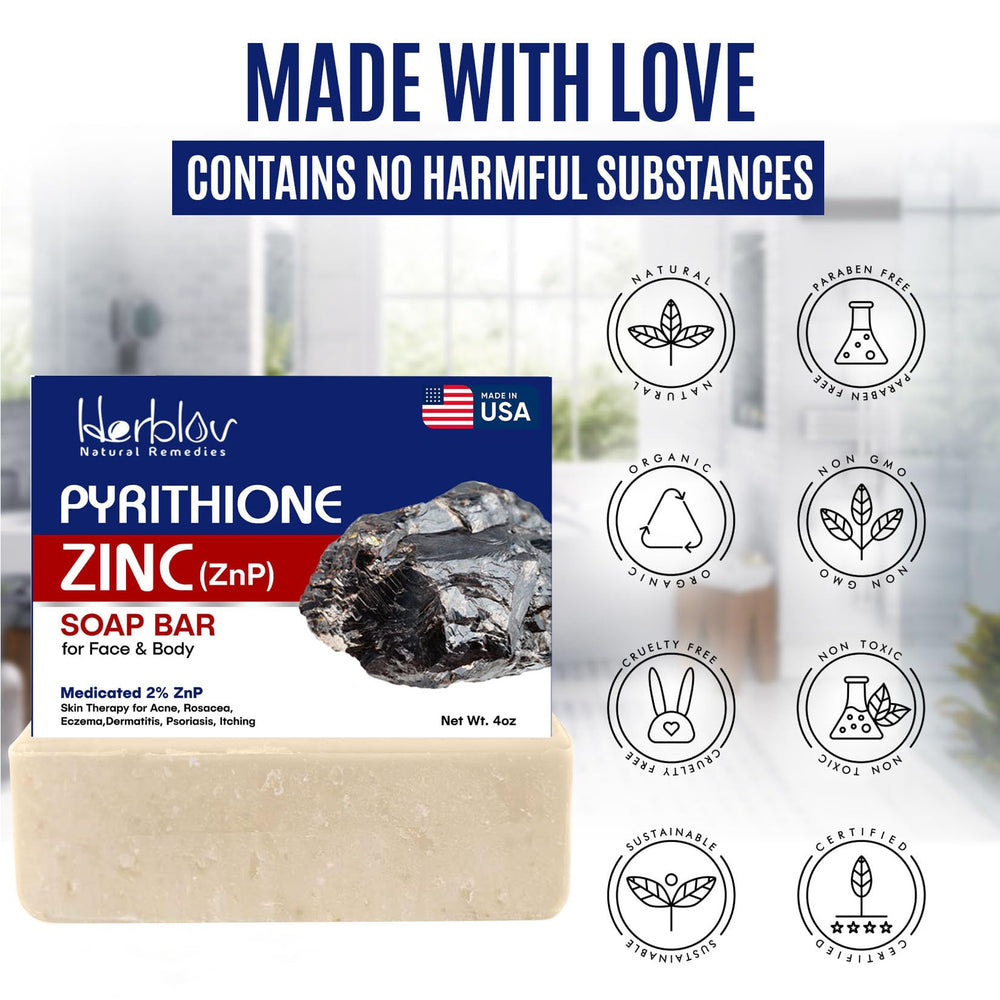 Herblov barra zinc piritione con aceite de cartamo, piel no grasa.