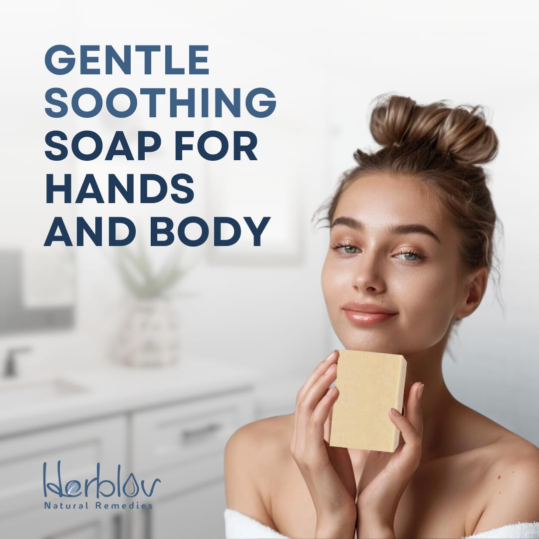 Herblov face body wash demonstrates multi-use soap for face and body.