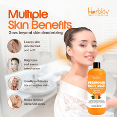 Herblov Persimmon Body Wash underarms use for odor control in daily routine.
