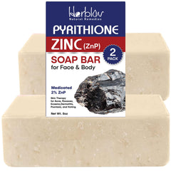 Herblov Pyrithione Zinc Soap Bar closeup lather for gentle cleansing and clear skin