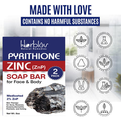 Herblov Pyrithione Zinc Soap Bar face wash application shows versatile skincare routine for sensitive skin