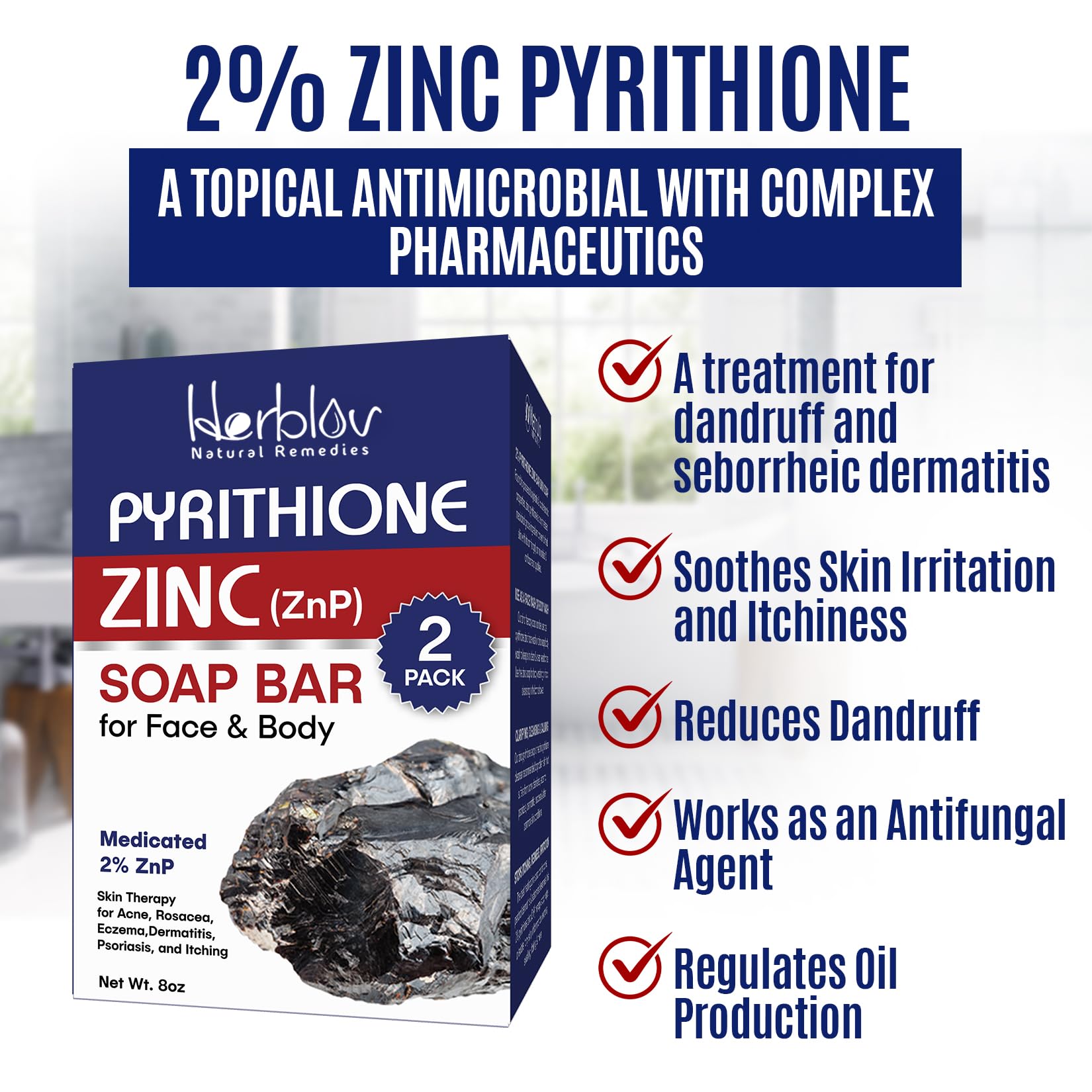 Herblov Pyrithione Zinc Soap Bar scent highlights bergamot citrus aromatics for a refreshing ritual