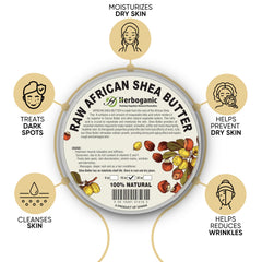 HERBOGANIC raw shea butter in container for hair moisture