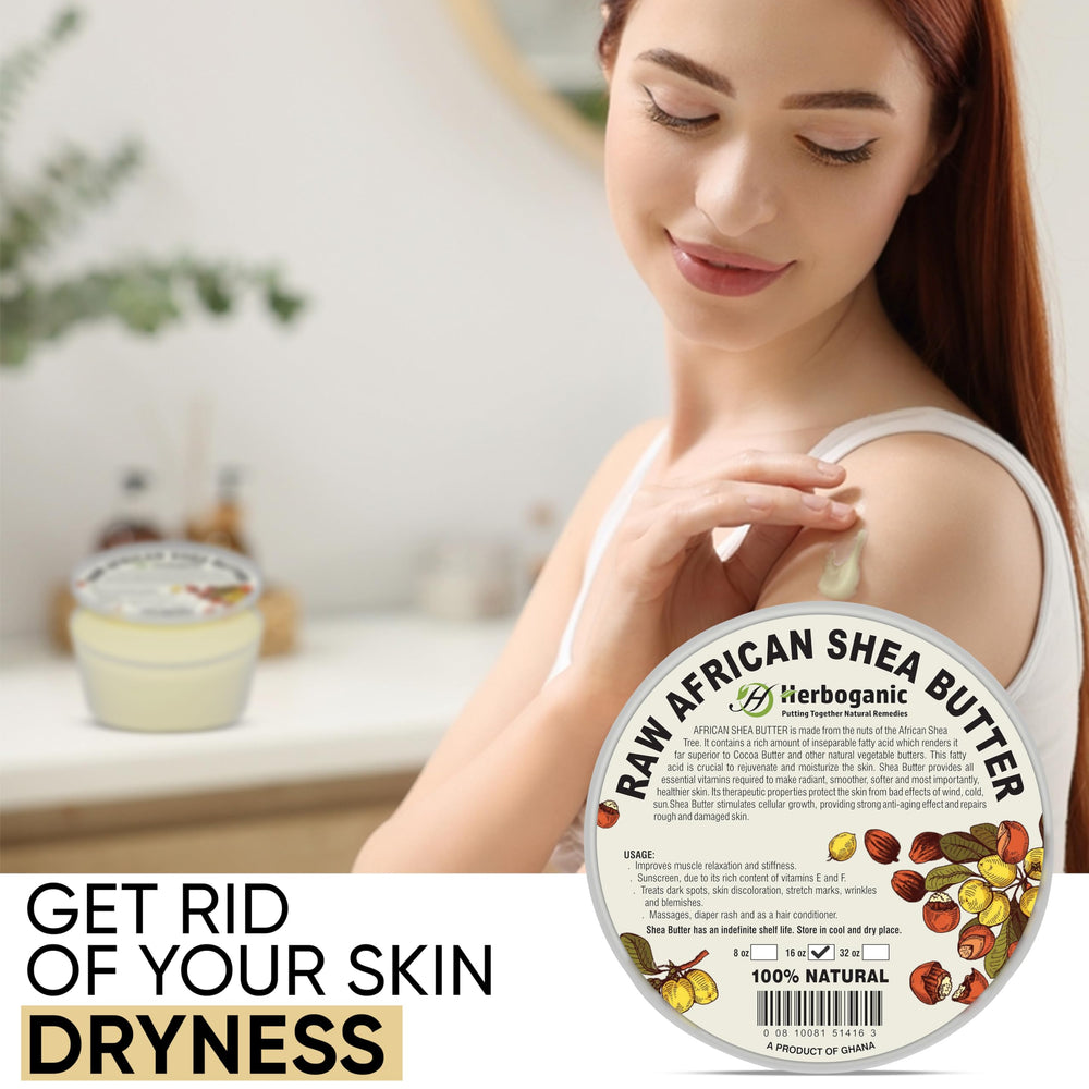 Unrefined HERBOGANIC yellow-sheen shea butter for long-lasting hydration