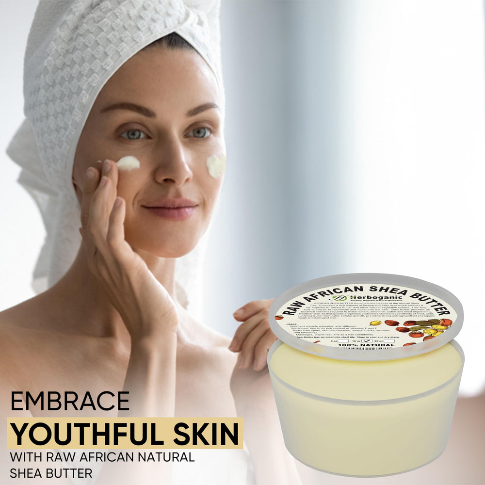 HERBOGANIC raw organic shea butter in its natural form