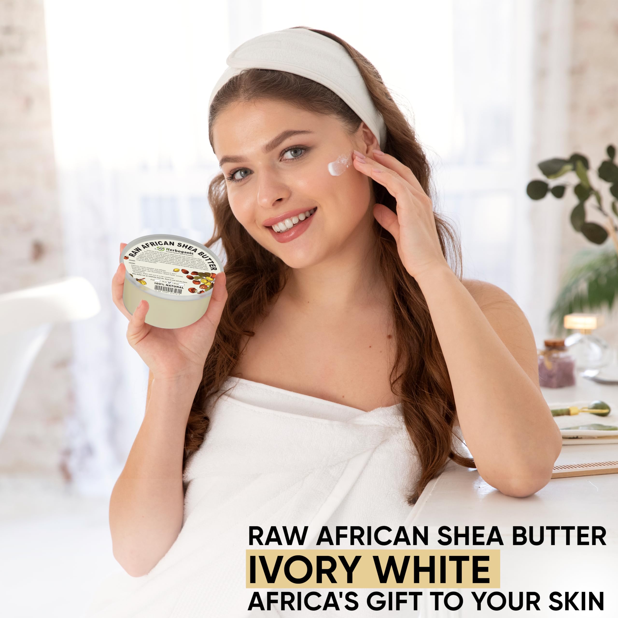 HERBOGANIC 16 oz shea butter for multi-use skincare routines