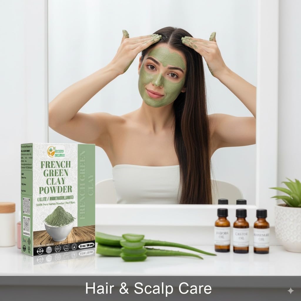 Herbs Botanica French Green Clay Powder bath soak idea with mineral-rich water