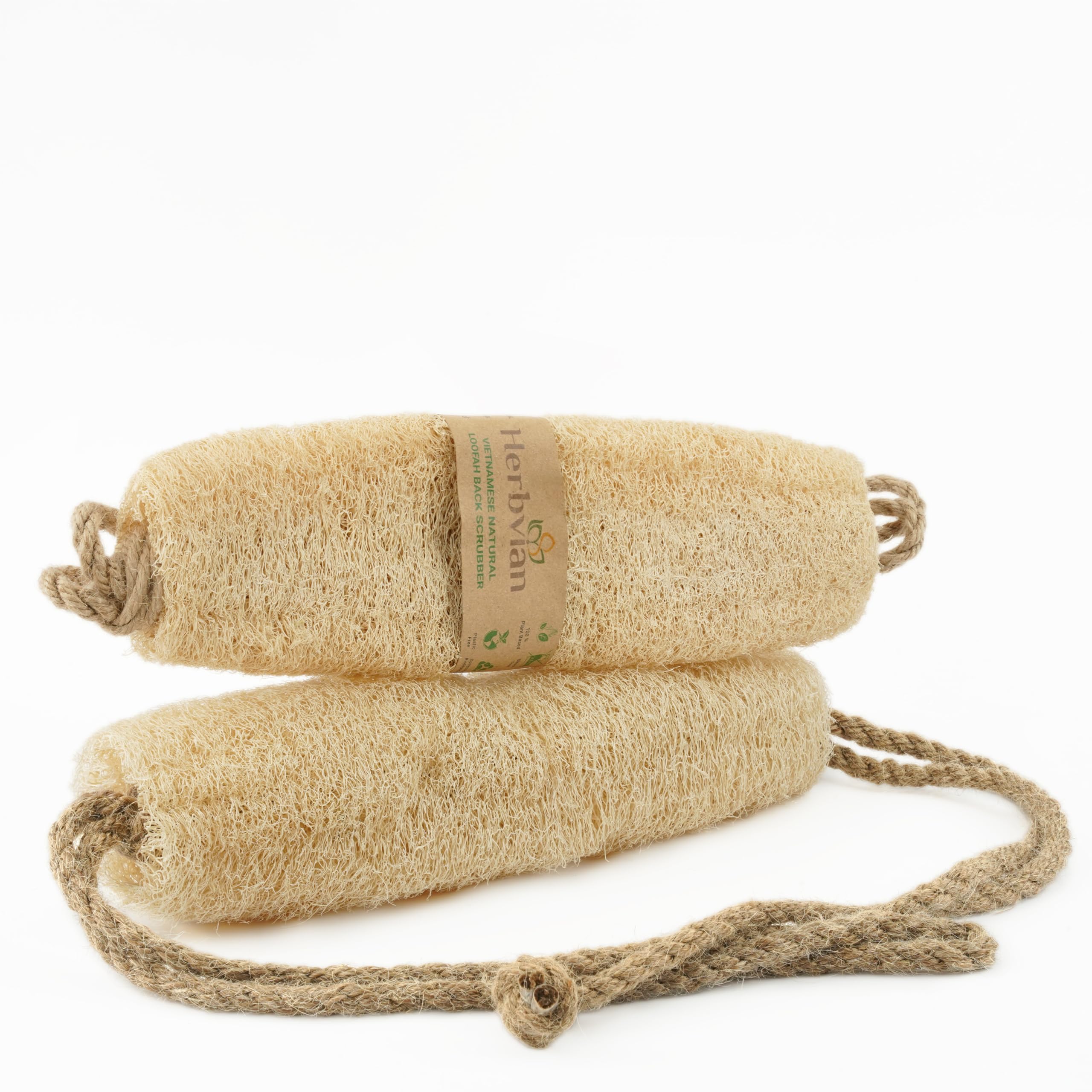 Herbvian back-reach scrub detail for easier upper-back cleansing