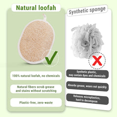 Herbvian loofah pad double-sided design offers deeper cleansing