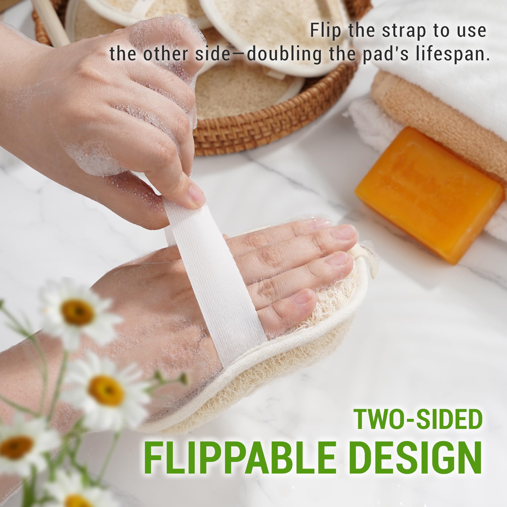 Herbvian loofah pad drying after use promotes hygiene