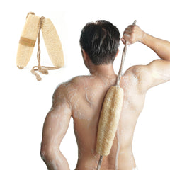 Herbvian Vietnamese loofah back-scrubber with coconut-handle for easy back exfoliation