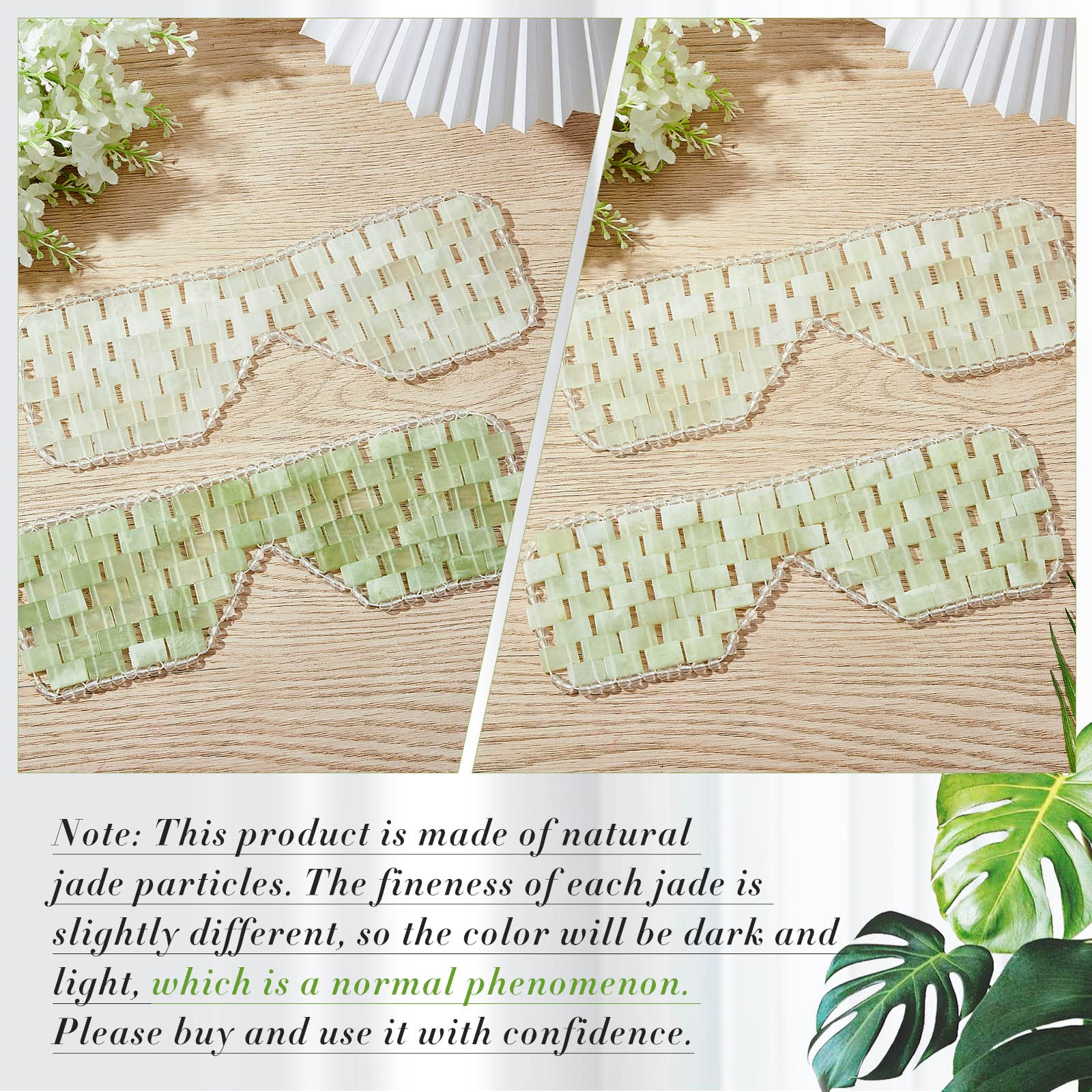 Hercicy jade eye mask packaging with order details