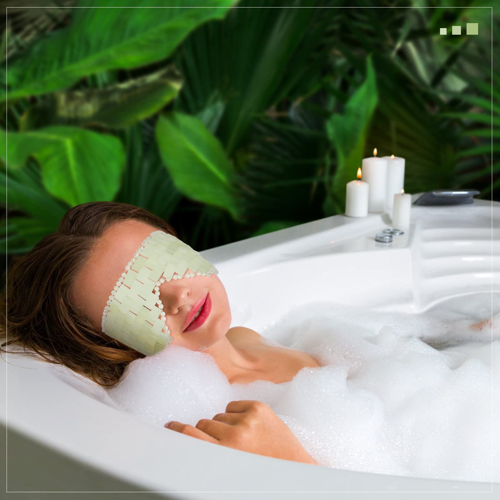 Hercicy two-piece jade eye masks set displayed for relaxation