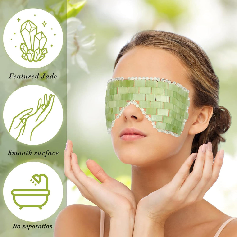 Hercicy jade eye mask polished finish for comfortable, cooling wear