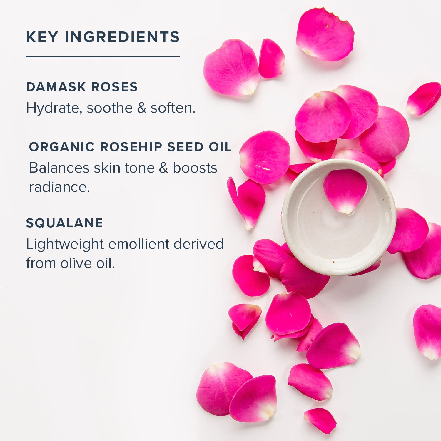 HERITAGE STORE Rose Oil texture and application—silky oil that absorbs without residue.