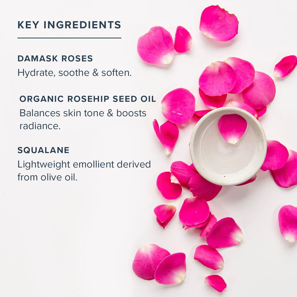 HERITAGE STORE Rose Oil texture and application—silky oil that absorbs without residue.