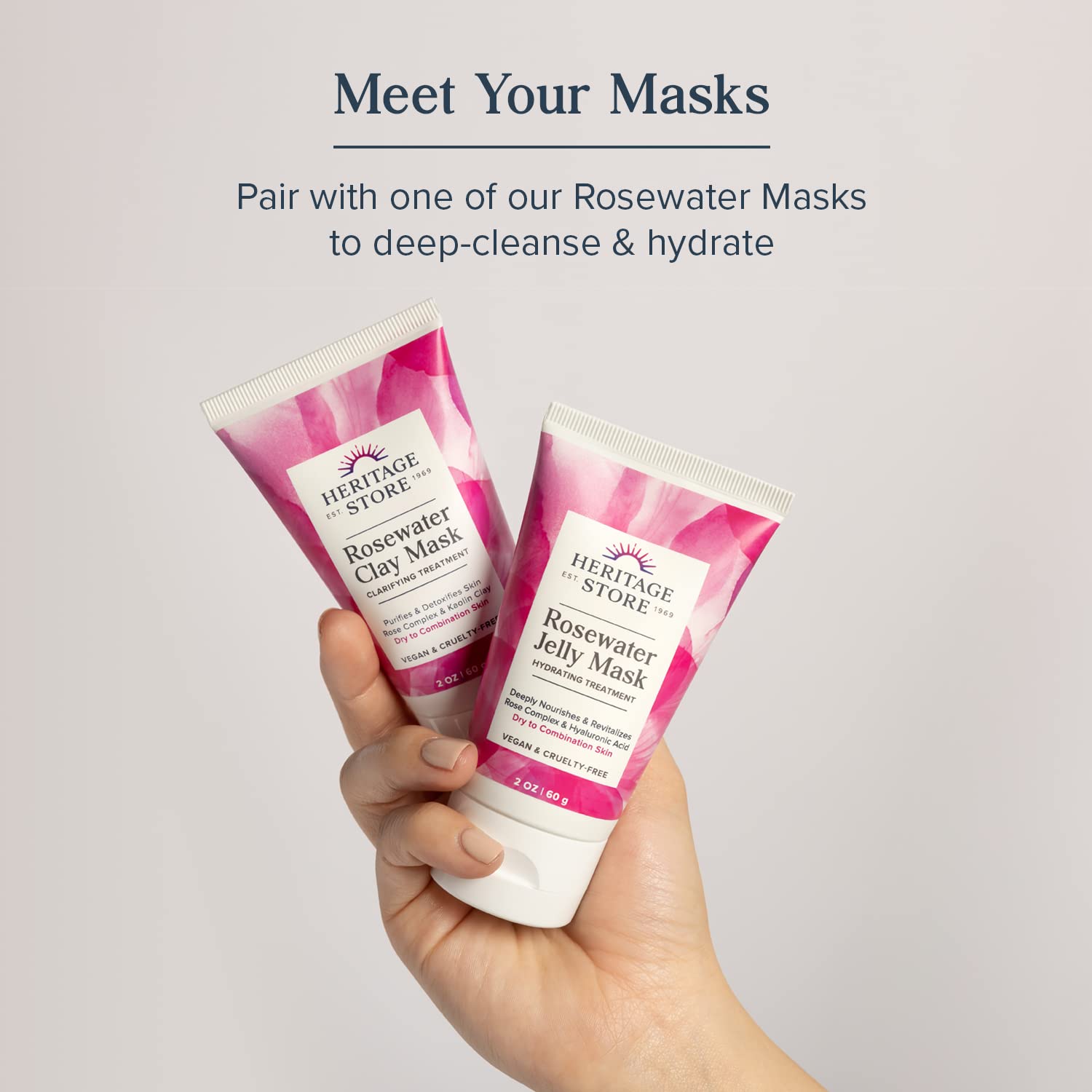 Heritage Store Rosewater Moisturizer texture demonstration for refreshing application.