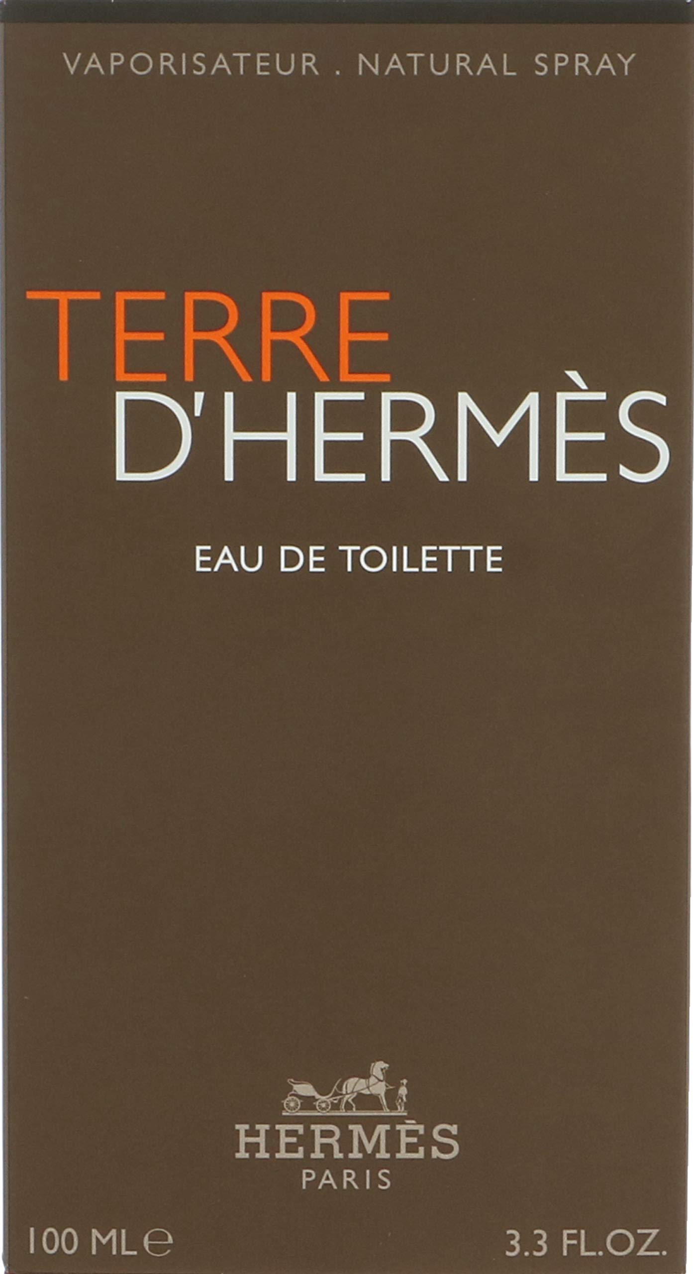 Hermès Terre D'Hermès EDT bottle front showing rugged, outdoor-inspired design and confident presence